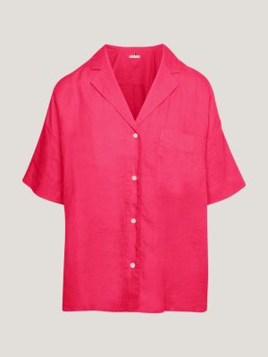 Camisa amplia de manga corta Rosa Tommy Hilfiger