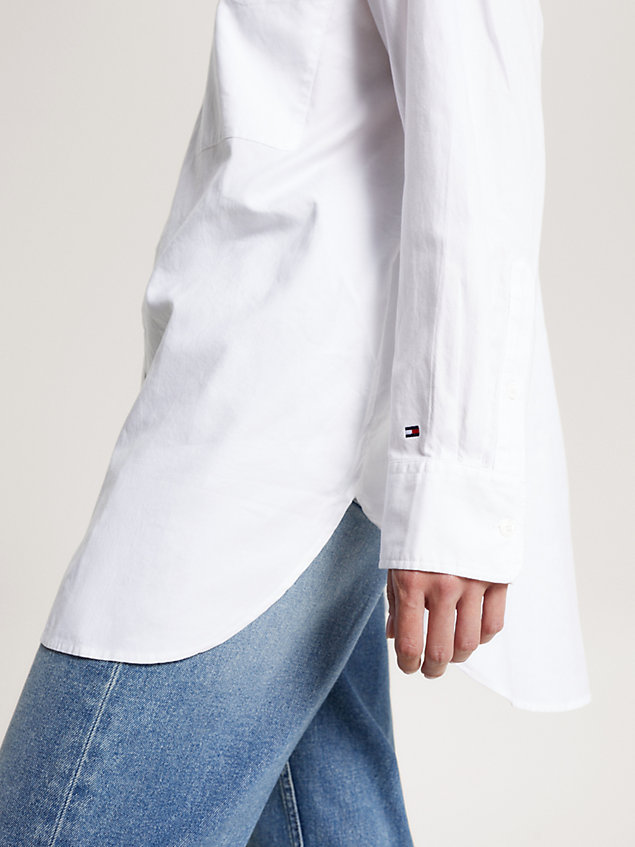 chemise oxford oversize white pour femmes tommy hilfiger