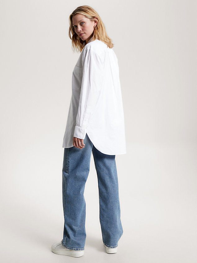 white oversized oxford shirt for women tommy hilfiger