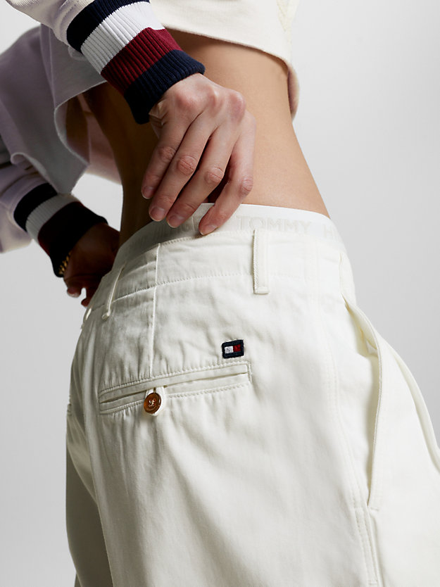 WEATHERED WHITE Tommy Hilfiger x Shawn Mendes High Rise Trousers for women TOMMY HILFIGER