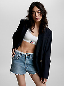 blue tommy hilfiger x shawn mendes double breasted blazer for women tommy hilfiger