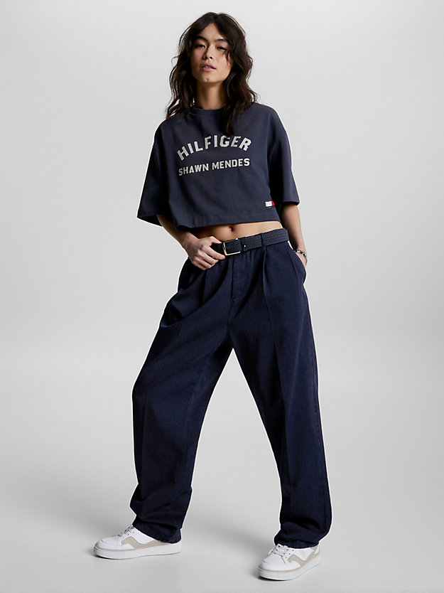 CARBON NAVY Tommy Hilfiger x Shawn Mendes Relaxed Cropped T-Shirt for women TOMMY HILFIGER