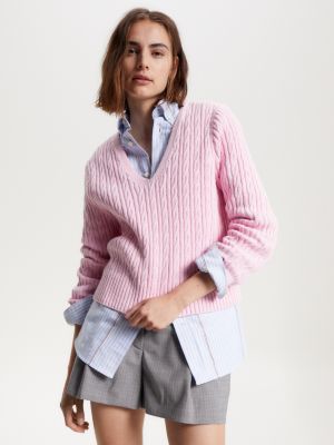 Womens pink tommy hilfiger hot sale jumper