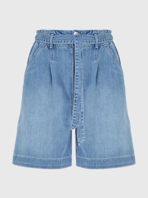 High waisted denim paperbag on sale shorts