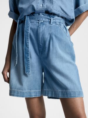 Gevestigde theorie telescoop boeket High rise flared short met paperbag-taille | DENIM | Tommy Hilfiger