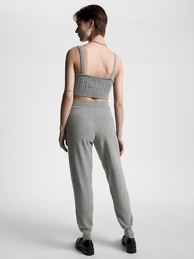 grey relaxed fit jogginghose mit zopfmuster für damen - tommy hilfiger