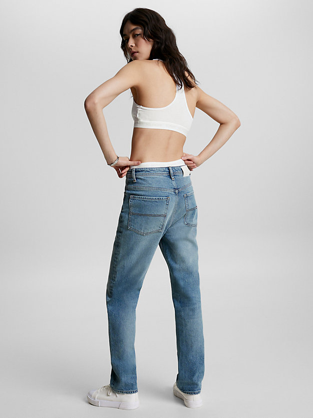 Jeans cropped Tommy Hilfiger x Shawn Mendes straight fit a vita alta HERO INDIGO da donne TOMMY HILFIGER