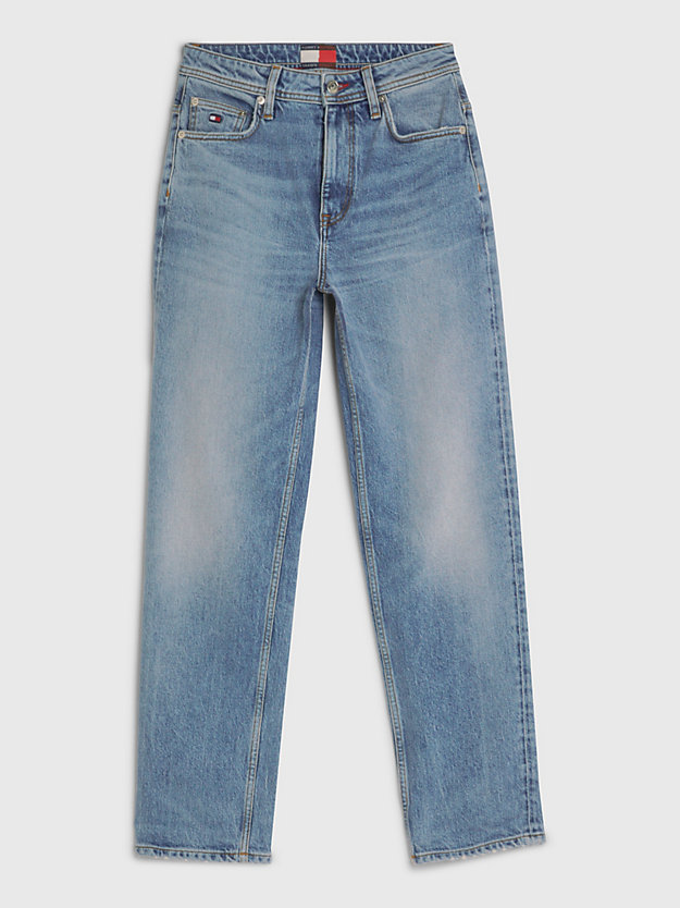 Jeans cropped Tommy Hilfiger x Shawn Mendes straight fit a vita alta HERO INDIGO da donne TOMMY HILFIGER