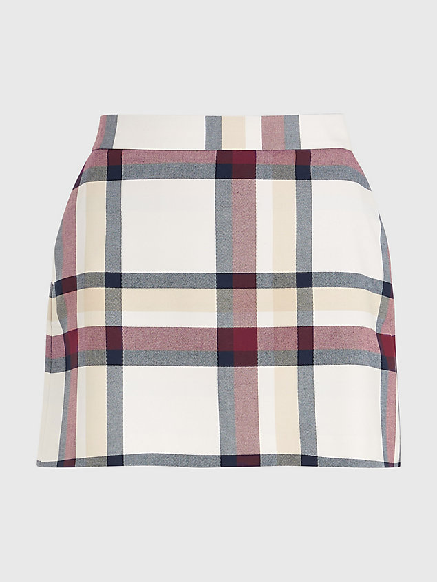 white plaid check mini skirt for women tommy hilfiger