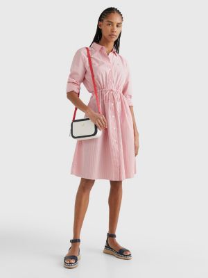 Ithaca Stripe Poplin Shirt Dress | RED | Tommy Hilfiger