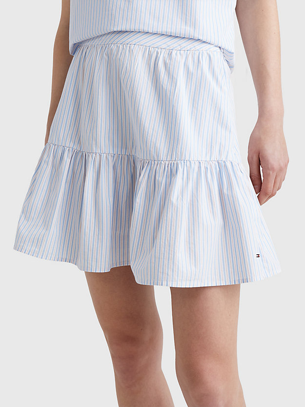 SUMMER POP PREP STP/ VESSEL BLUE Stripe Tiered Mini Skirt for women TOMMY HILFIGER