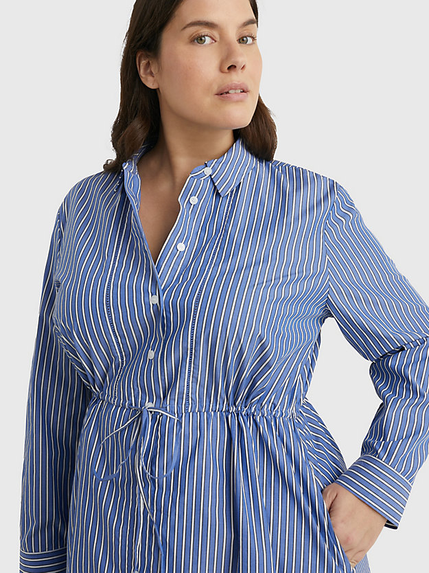 NOLA STP/ DESERT SKY Curve Stripe Midi Shirt Dress for women TOMMY HILFIGER