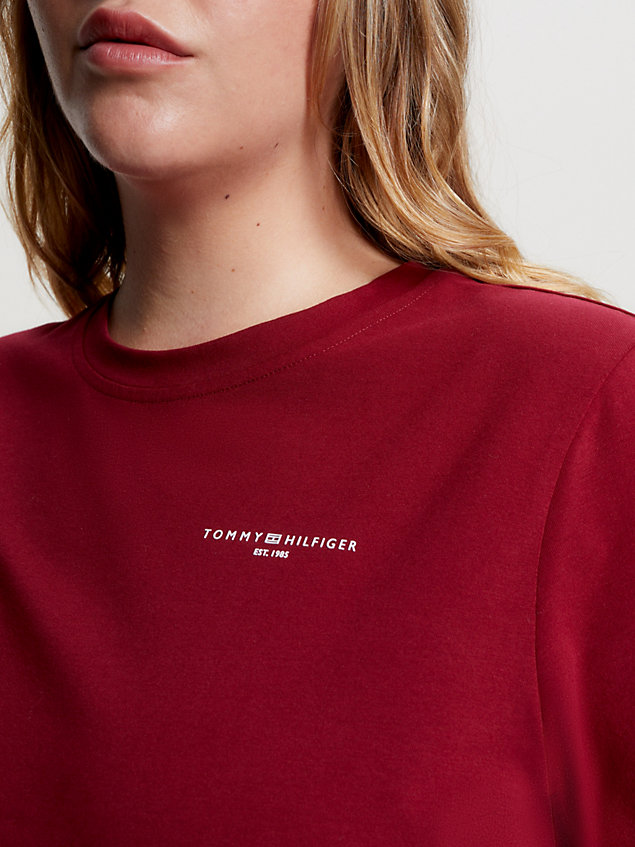 red curve 1985 collection signature logo t-shirt for women tommy hilfiger
