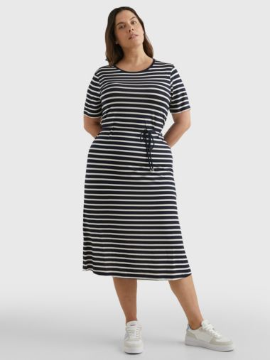 Curve Stripe Midi T-Shirt Dress