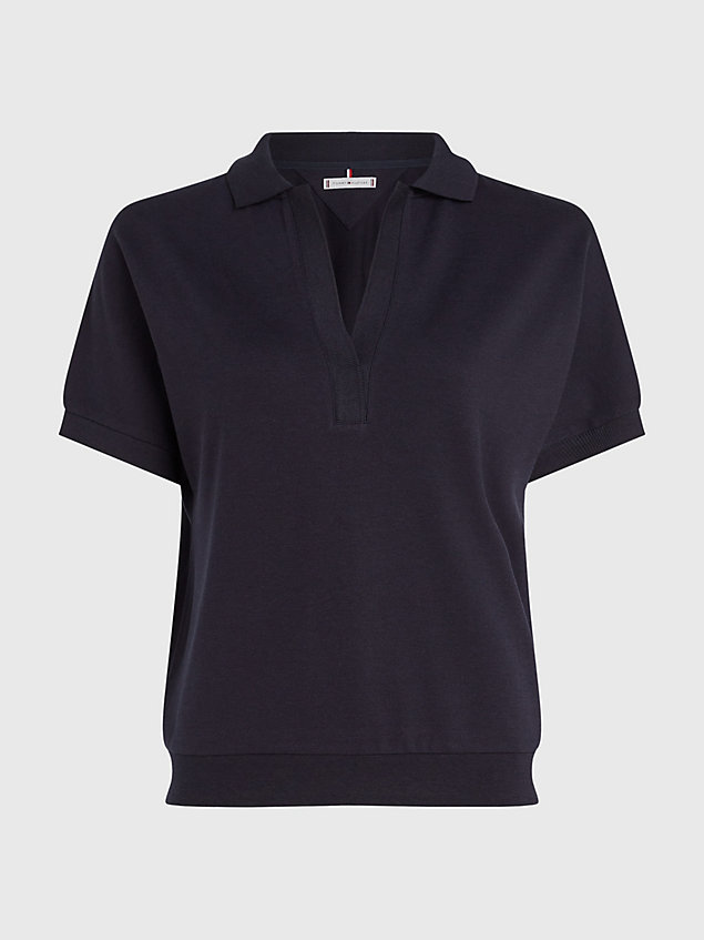 blue curve relaxed fit polo met strepen voor dames - tommy hilfiger
