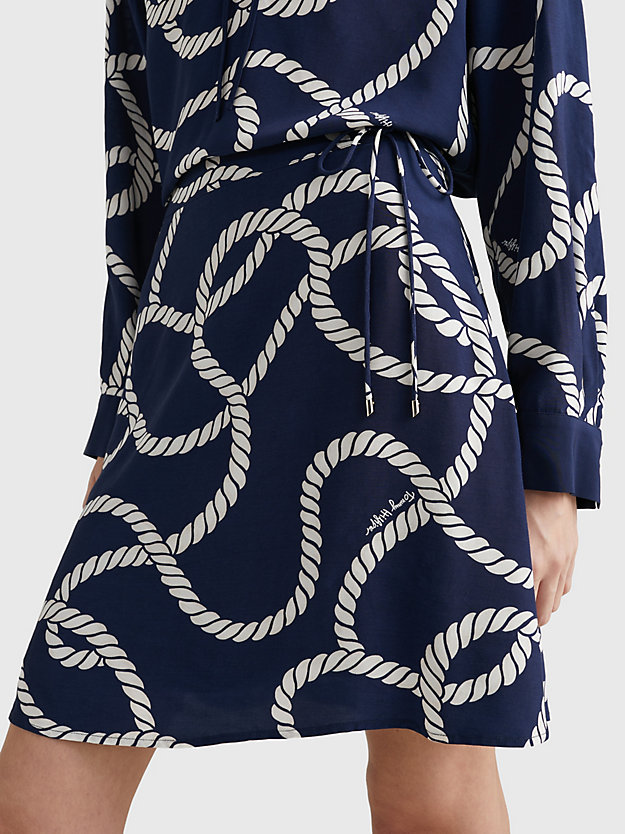 COASTAL ROPE CARBON NAVY Rope Print Mini Skirt for women TOMMY HILFIGER