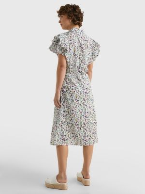 Coastal Floral Print Midi Shirt Dress | WHITE | Tommy Hilfiger