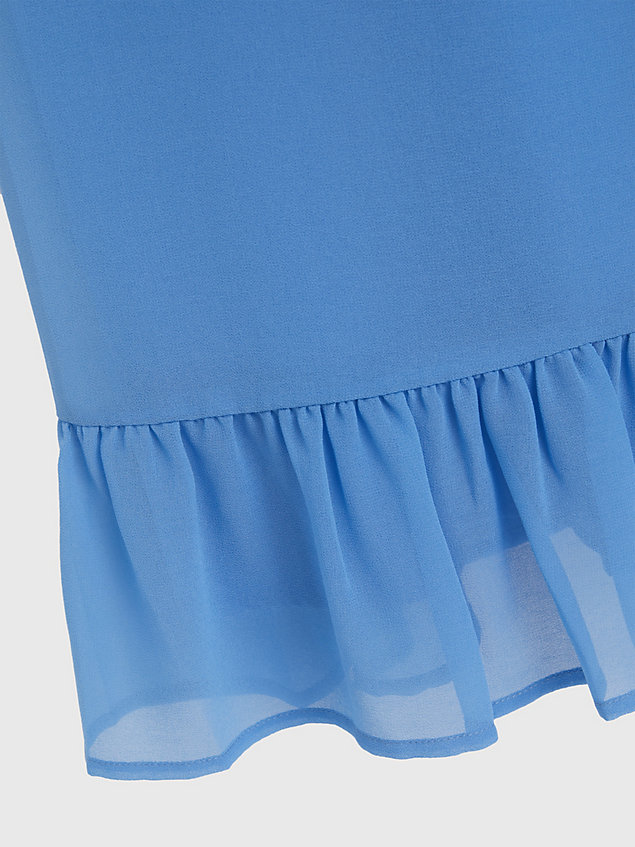 blue midi-wickelkleid aus crêpe georgette für damen - tommy hilfiger