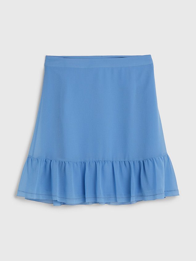 blue tiered fit and flare skirt for women tommy hilfiger