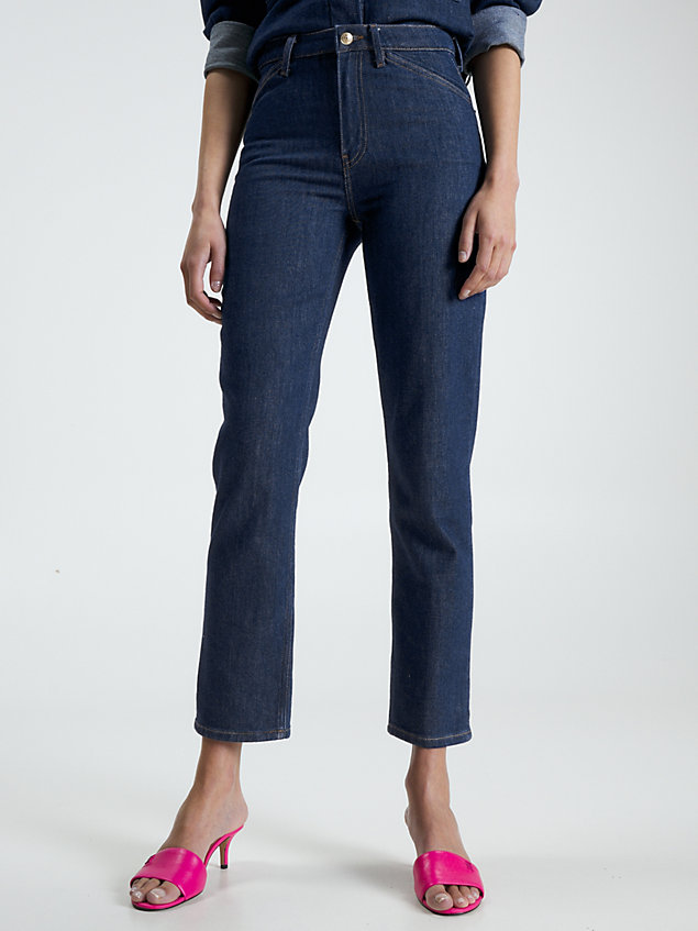 denim classics high rise straight jeans voor dames - tommy hilfiger