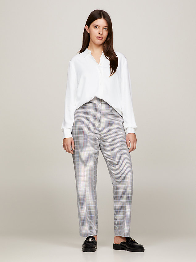 white regular fit twill shirt for women tommy hilfiger