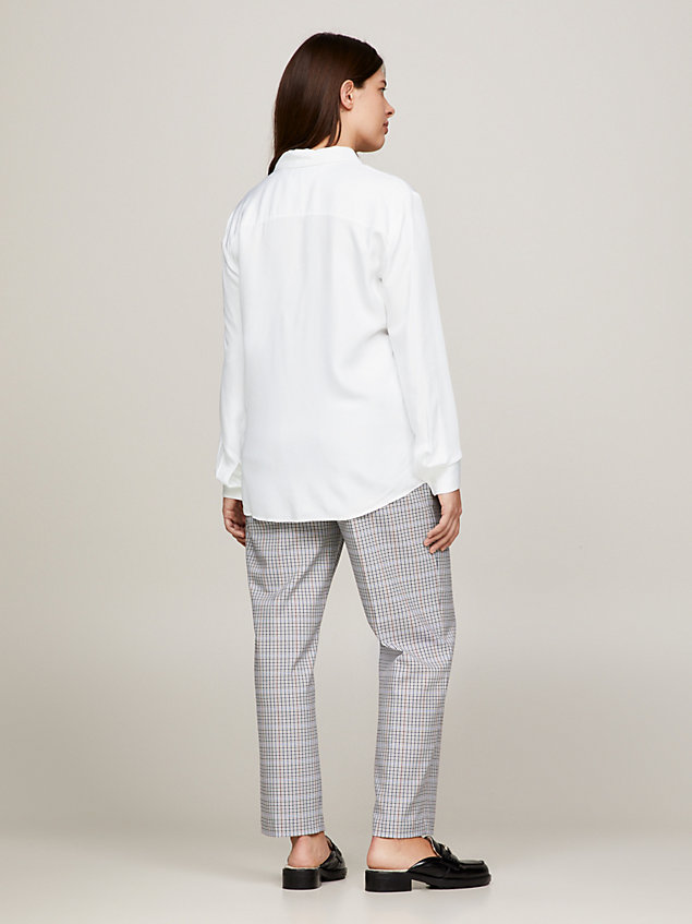 white regular fit twill shirt for women tommy hilfiger