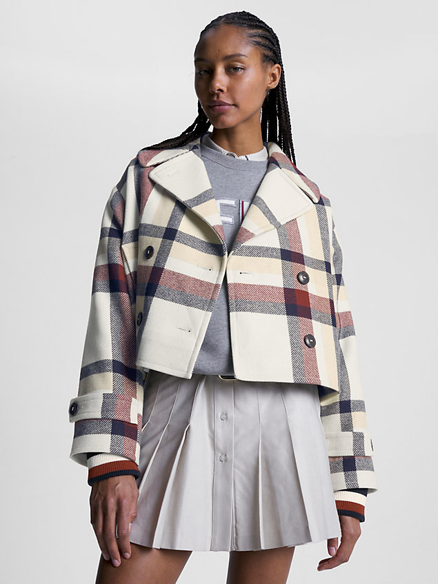 white check peacoat for women tommy hilfiger
