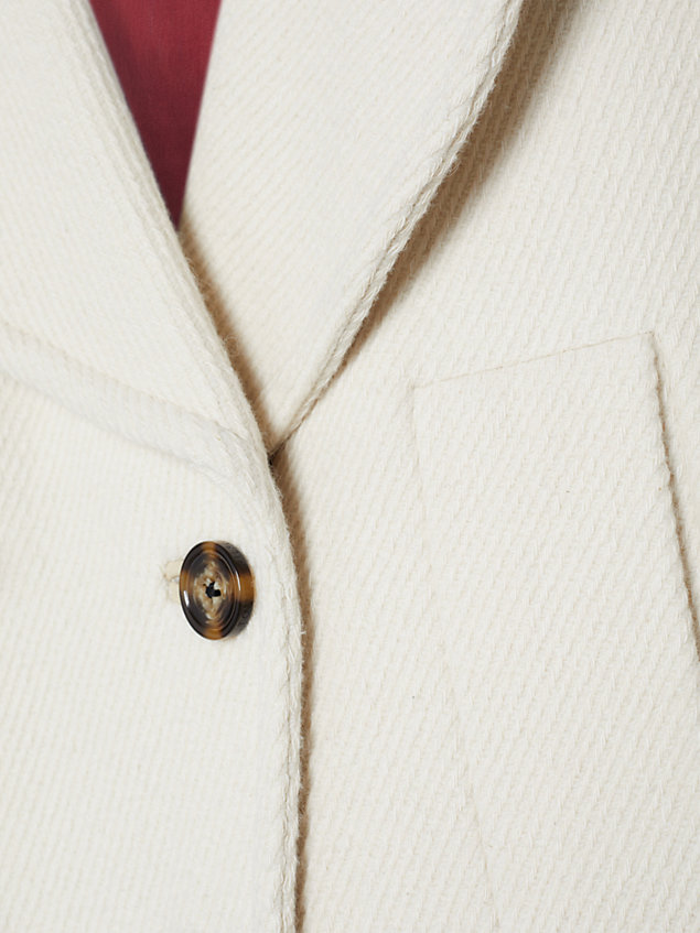 white dwurzędowy płaszcz marynarski o kroju oversize dla kobiety - tommy hilfiger