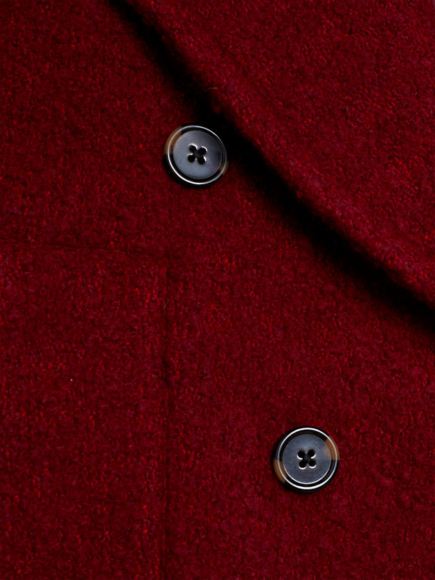 rood relaxed double-breasted jas met textuur voor dames - tommy hilfiger
