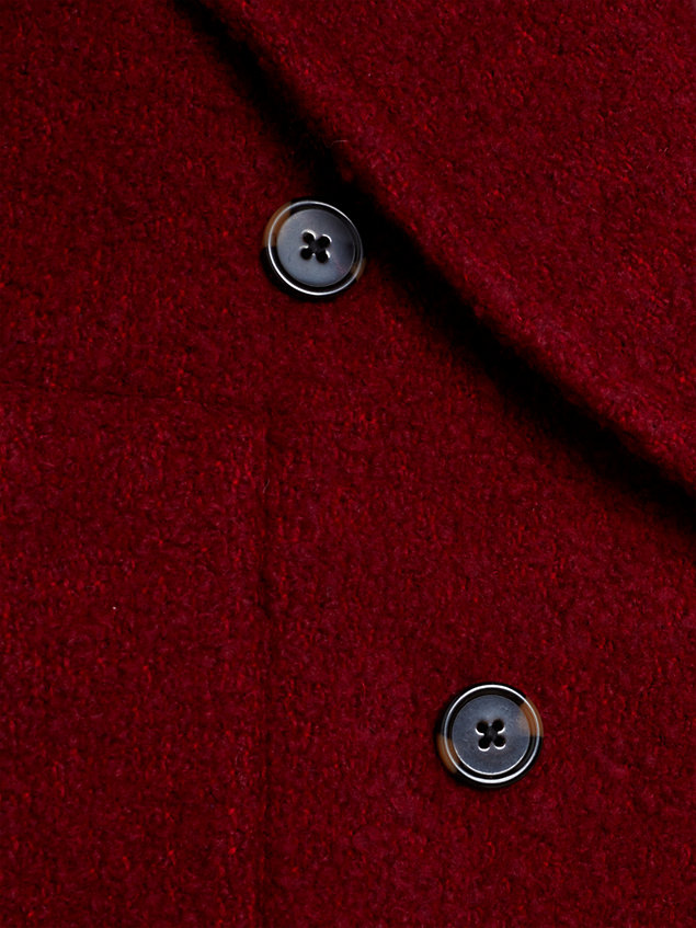 red relaxed double-breasted jas met textuur voor dames - tommy hilfiger