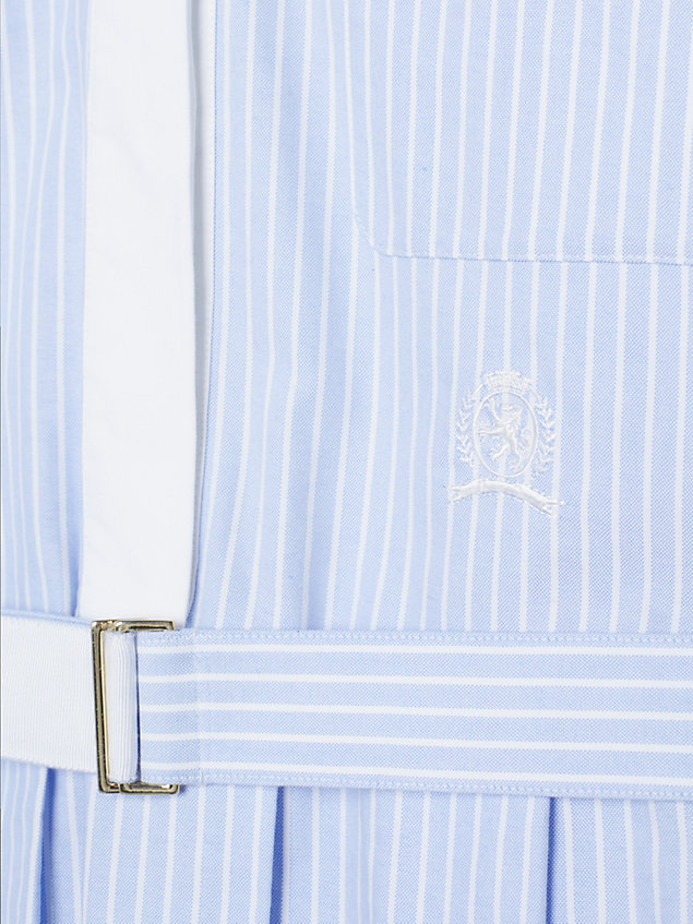 blue relaxed fit mini-hemdkleid mit falten für damen - tommy hilfiger