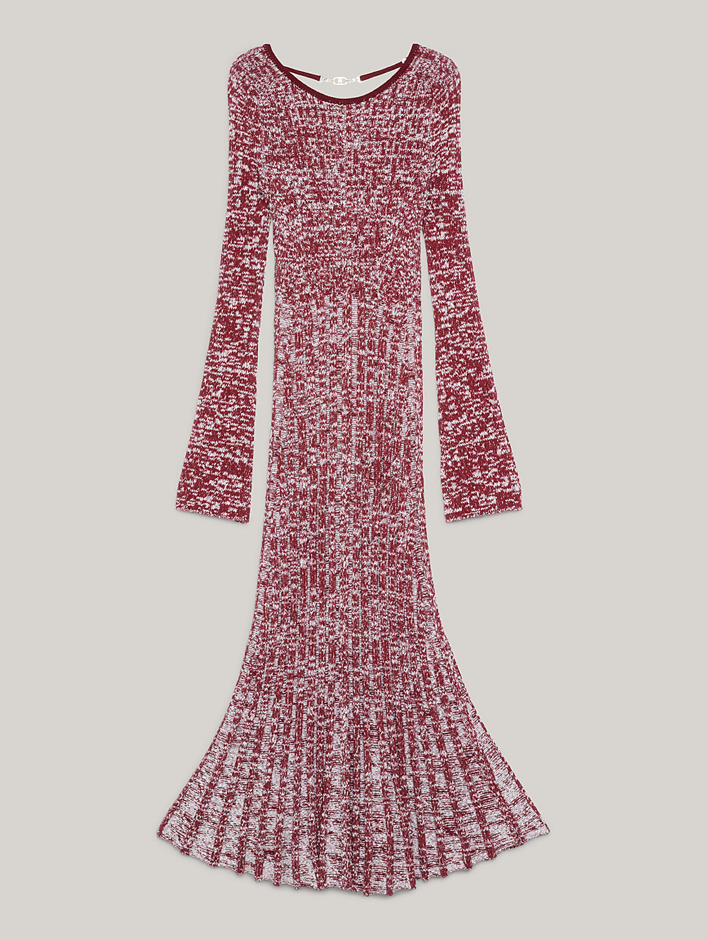 red prążkowana sukienka o dopasowanym kroju dla kobiety - tommy hilfiger