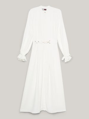 Long white 2025 pleated dress