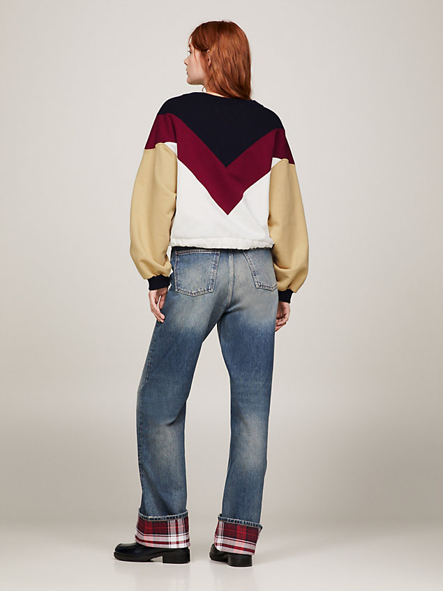 multi crest chevron stripe relaxed sweatshirt for women tommy hilfiger