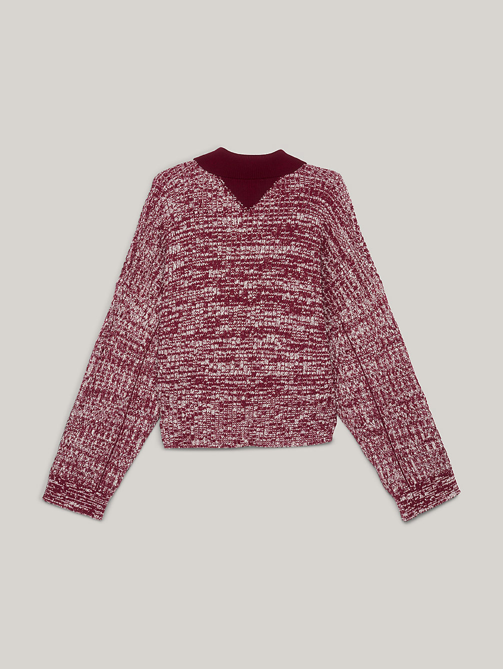 red melanżowy sweter o luźnym kroju dla kobiety - tommy hilfiger