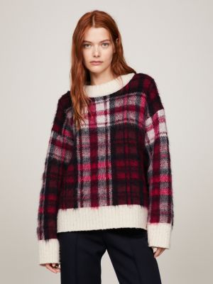 Tommy jeans store plaid crest hoodie