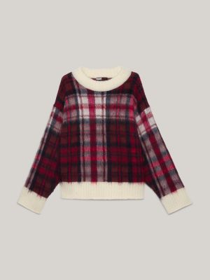 Tommy hilfiger plaid crest hot sale hoodie