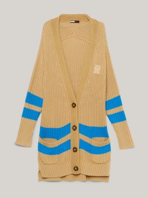 Crest Stripe Relaxed Button Cardigan | BEIGE | Tommy Hilfiger