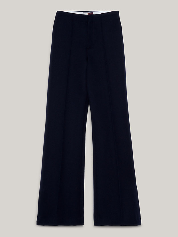 Virgin Wool Flared Trousers | BLUE | Tommy Hilfiger