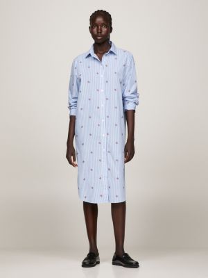 TOMMY HILFIGER Women - Striped midi shirt dress with monogram