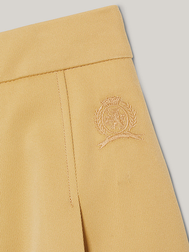 minijupe chino évasée plissée à ceinture beige pour femmes tommy hilfiger
