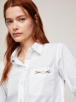 Fitted Poplin Blouse | White | Tommy Hilfiger