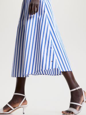 Skirt Tommy White Stripe Midi Hilfiger | | Poplin