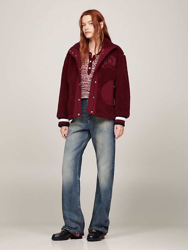 giacca relaxed fit stile college con stemma red da donna tommy hilfiger