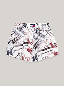 shorts disney x tommy relaxed fit con stampa bianco da donna tommy hilfiger
