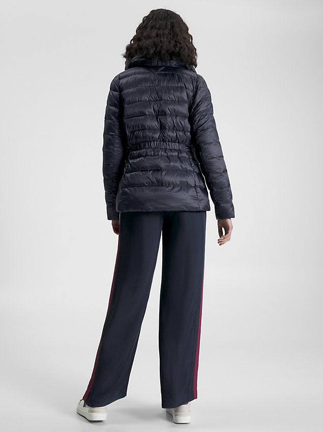 blue recycled padded jacket for women tommy hilfiger