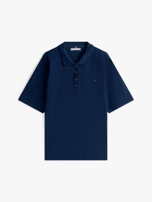 polo coupe standard 1985 collection curve bleu pour femmes tommy hilfiger