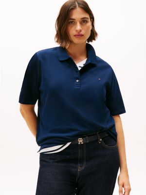 blue koszulka polo curve 1985 collection dla kobiety - tommy hilfiger