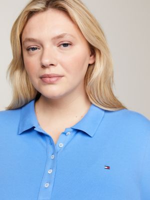 blue curve 1985 collection flag embroidery regular polo for women tommy hilfiger