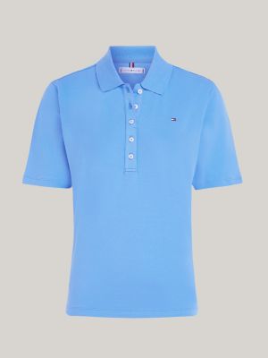 blue curve 1985 collection flag embroidery regular polo for women tommy hilfiger